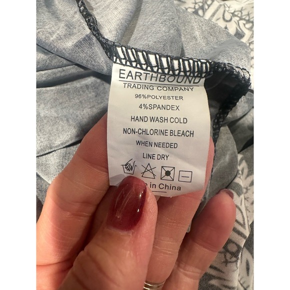 NWT Earthbound Womens Black & White Floral Maxi Boho Bodycon Sz M Dress S1000 - Picture 12 of 12